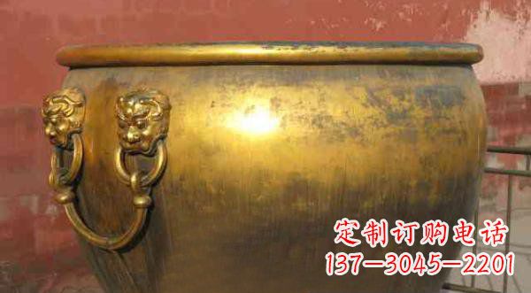 商丘寺庙水缸铜雕 (2)