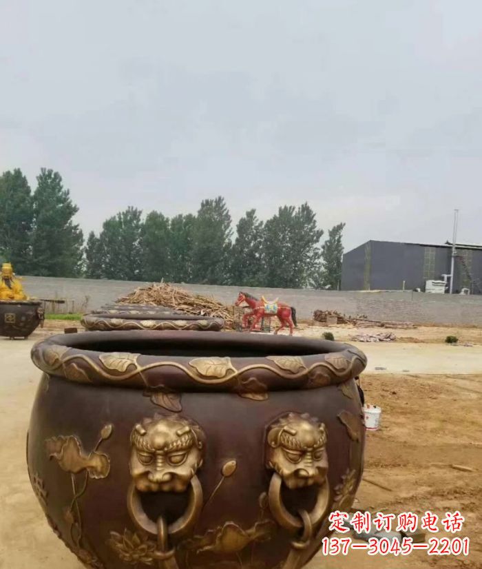 商丘寺庙水缸铜雕 (4)