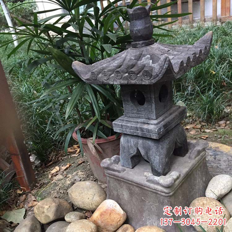 商丘寺庙园林青石做旧仿古石灯