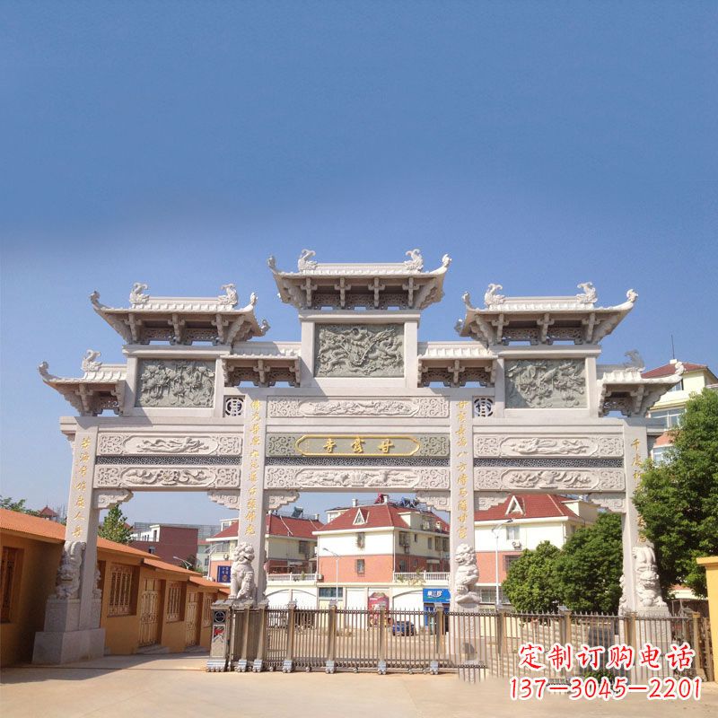 商丘寺院大门石雕牌楼