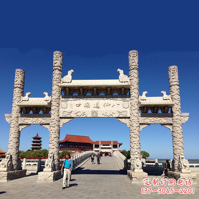 商丘寺院大门无楼石牌坊