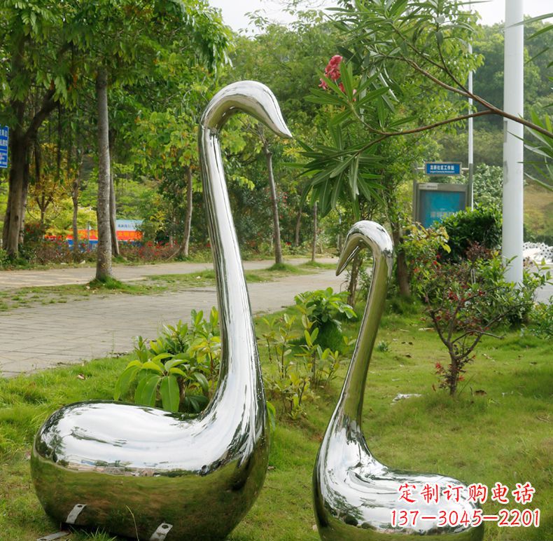 商丘天鹅抽象不锈钢雕塑