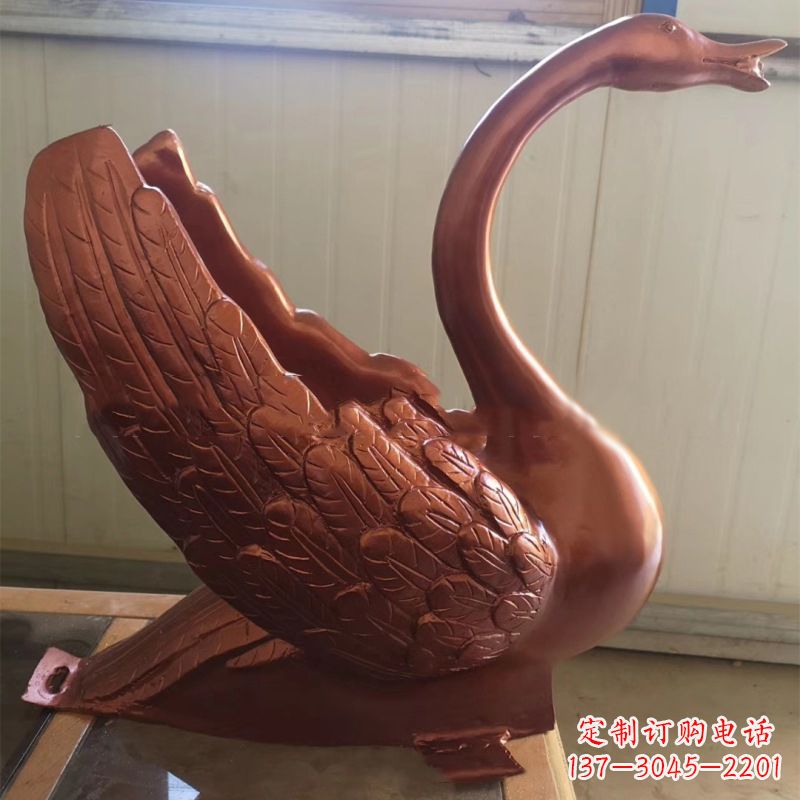 商丘天鹅铜雕塑,喷泉吐水天鹅装饰摆件