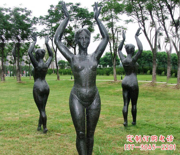 商丘跳芭蕾舞的女孩铜雕