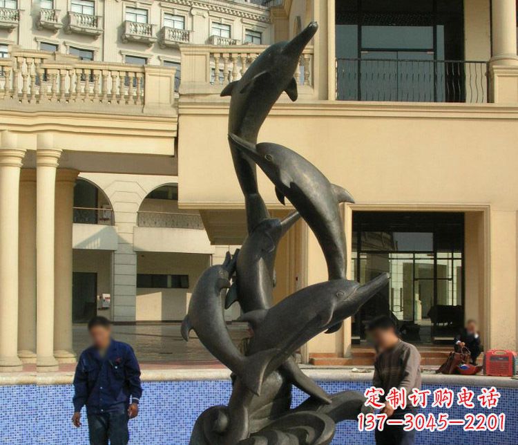 商丘跳跃海豚景观铜雕