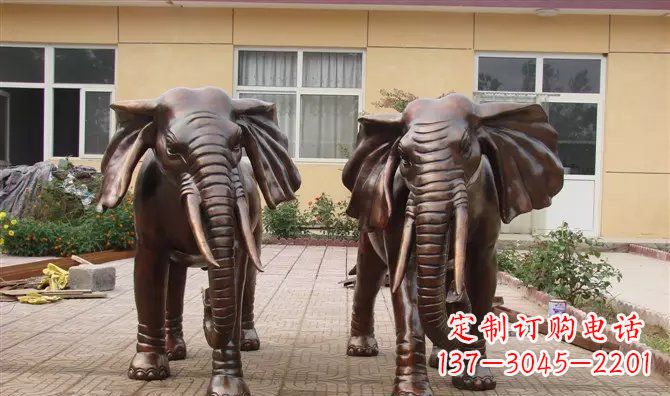 商丘铜雕大象公司门口动物雕塑