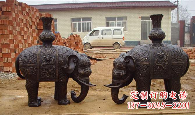 商丘铜雕大象公园动物雕塑