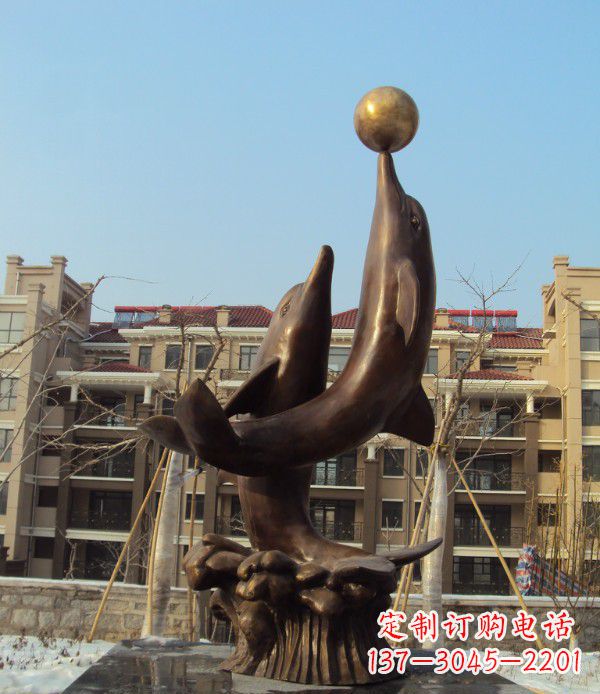 商丘铜雕海豚雕塑 (2)
