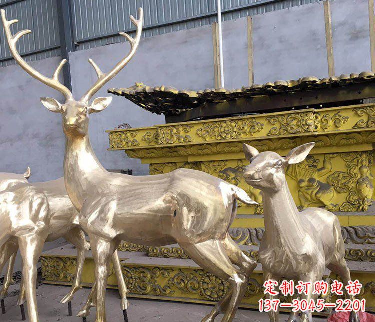 商丘铜雕户外动物小鹿雕塑