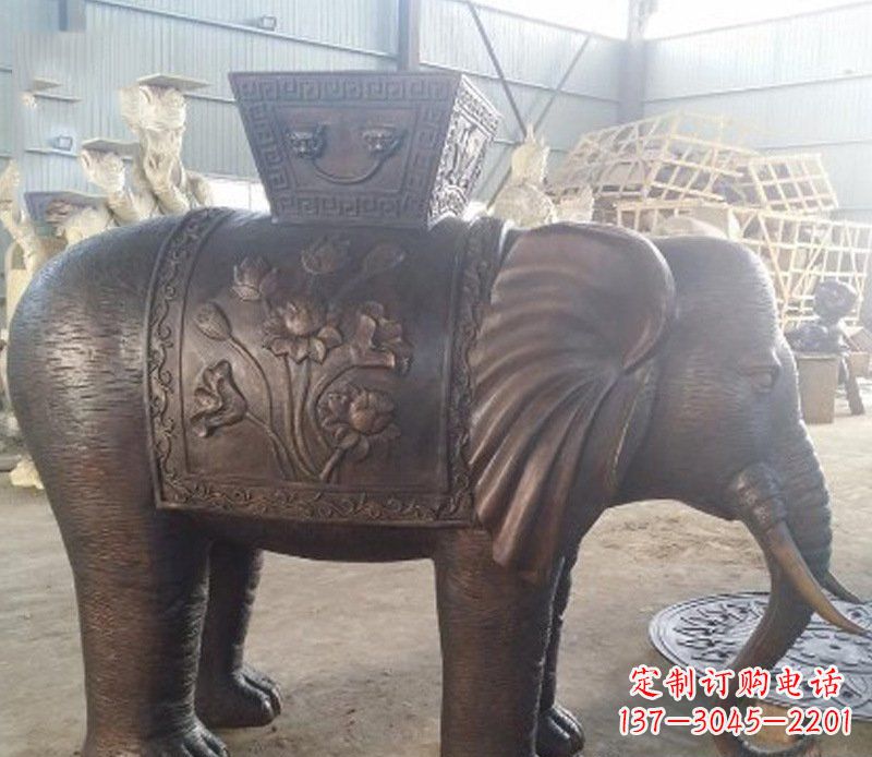 商丘铜雕吉祥大象园林动物摆件
