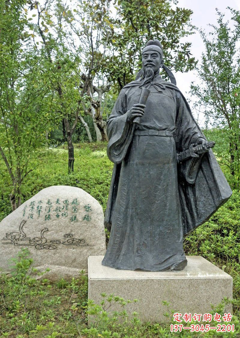 商丘铜雕骆宾王古代名人雕塑