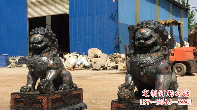 商丘铜雕企业招财狮子雕塑摆件