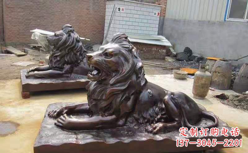 商丘铜雕狮子户外摆件镇宅动物雕塑