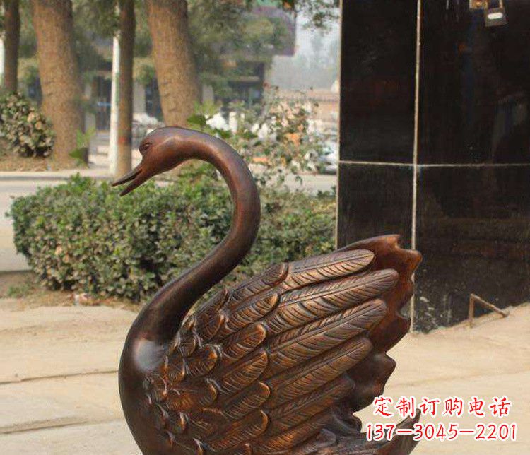 商丘铜雕水景天鹅动物雕塑