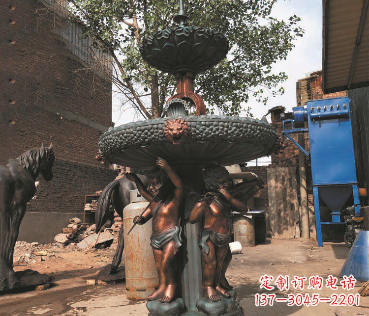 商丘铜雕西方人物喷泉景观雕塑