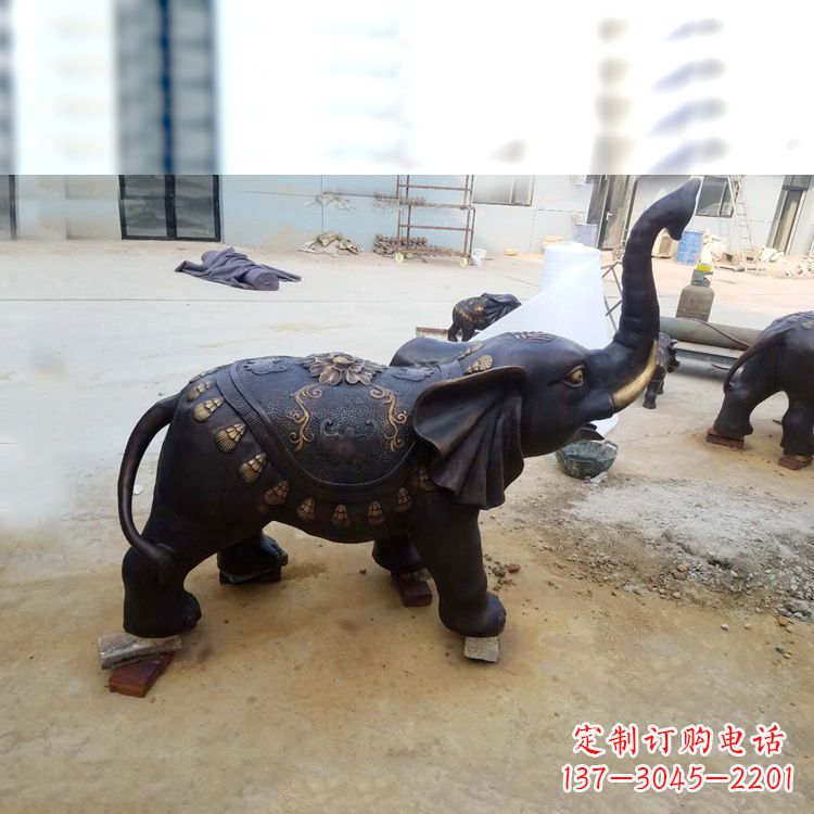 商丘铜雕小象雕塑摆件