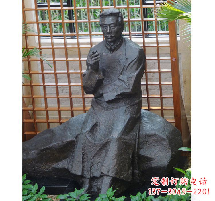 商丘铜雕校园名人鲁迅