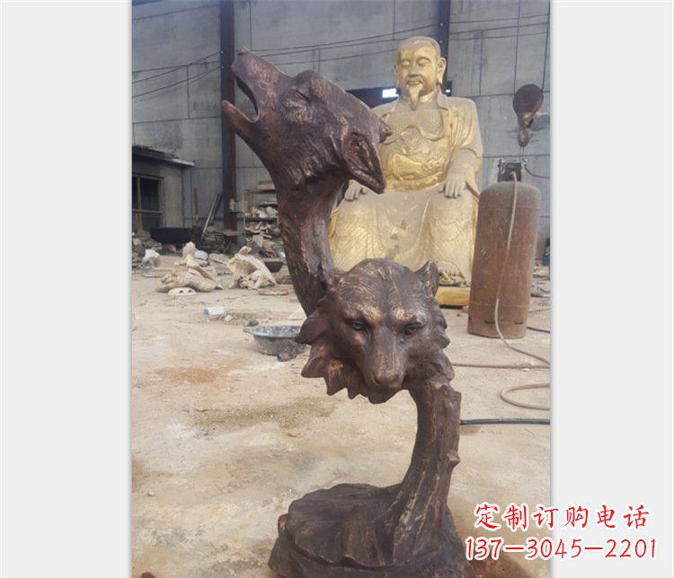 商丘铜雕园林金钱豹动物雕塑