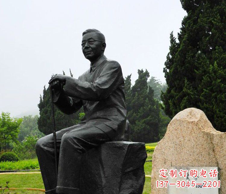 商丘铜雕园林老舍人物雕塑