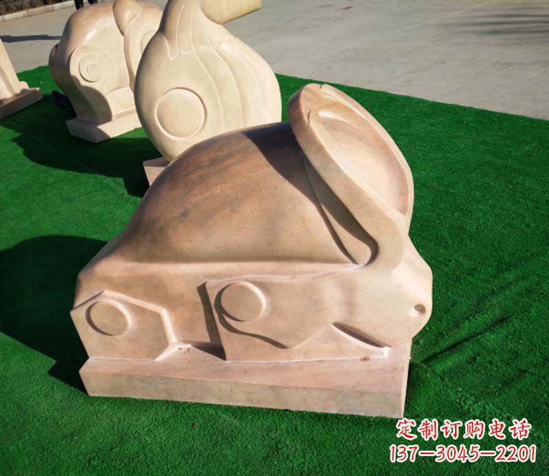 商丘晚霞红抽象十二生肖石雕