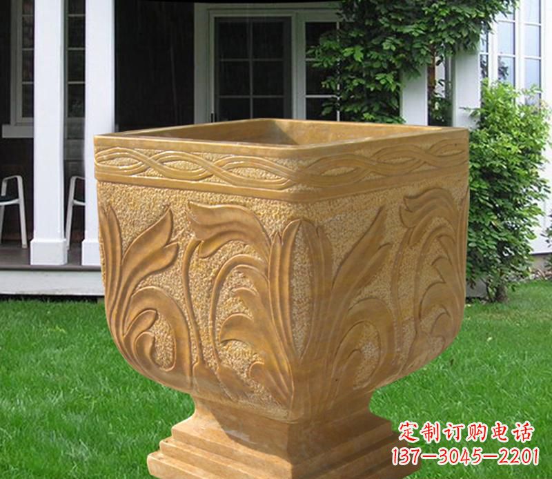 商丘晚霞红雕刻景观花盆雕塑