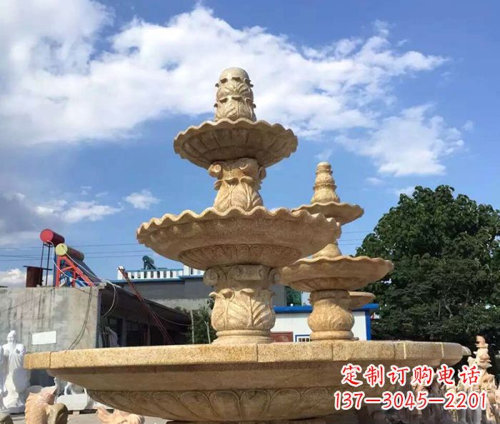 商丘晚霞红多层喷泉石雕