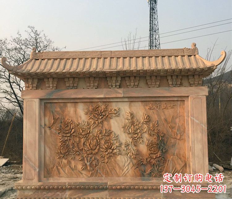 商丘晚霞红公园影壁雕塑 