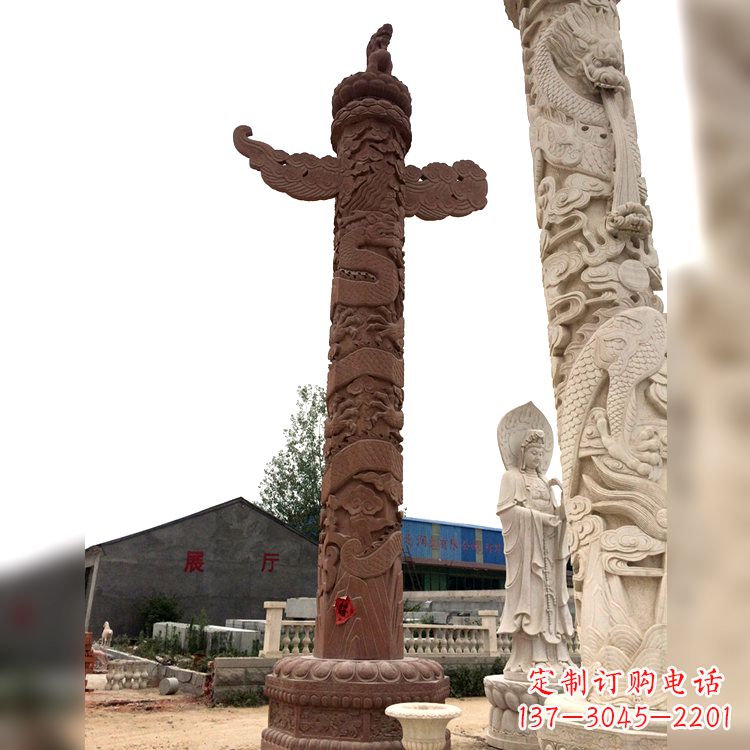 商丘晚霞红华表石柱