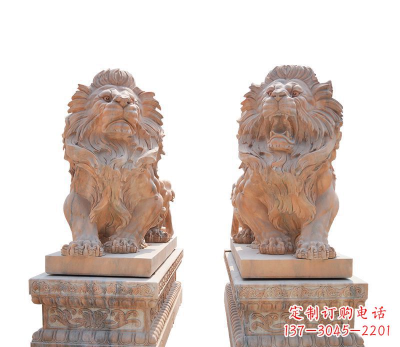 商丘晚霞红欧式狮子雕塑
