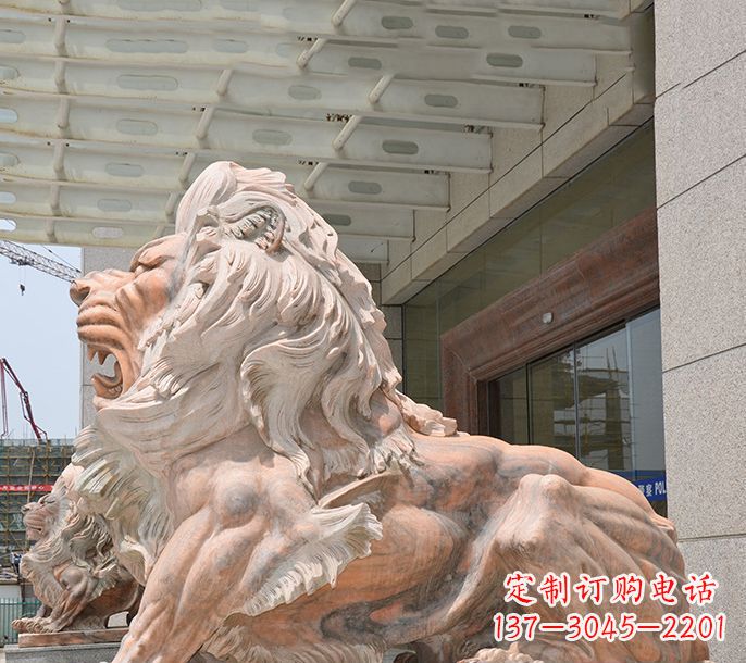 商丘晚霞红欧式狮子石雕 (3)