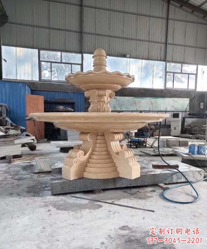 商丘晚霞红喷泉石雕广场景观雕塑
