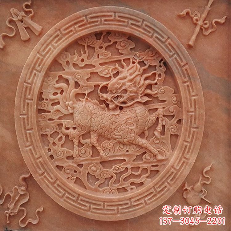 商丘晚霞红麒麟建筑装饰壁画