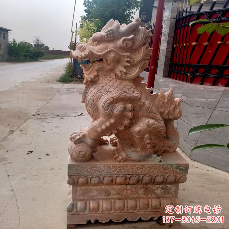 商丘晚霞红麒麟石雕