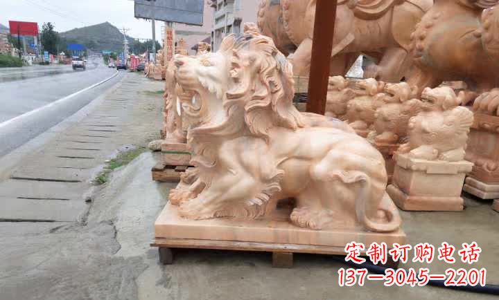 商丘晚霞红狮子雕塑