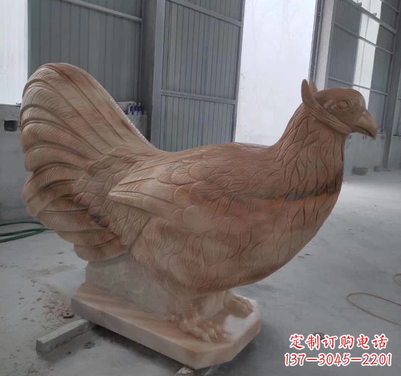 商丘晚霞红石雕母鸡