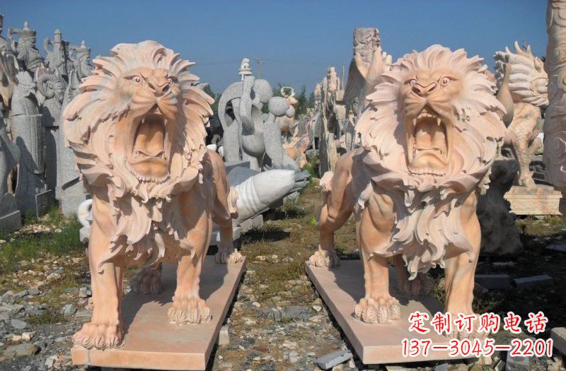 商丘晚霞红西洋狮子雕塑
