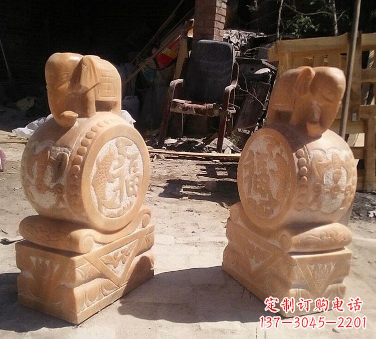 商丘晚霞红小象门墩