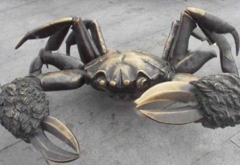 商丘中领雕塑以传统工艺出品的螃蟹铜雕，是杰出…