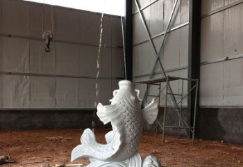 商丘汉白玉石鲤鱼雕塑，让你的梦想成真！