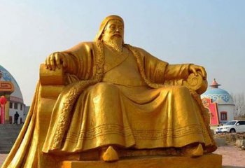 商丘雕刻古代传奇军事家成吉思汗铜雕像