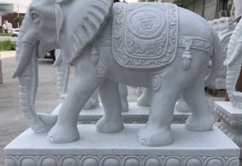 商丘青石纳福动物大象雕塑，完美缔造家庭装饰风景