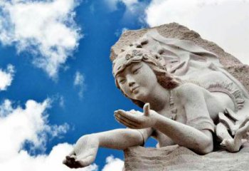 商丘传说中的精卫—大理石雕塑