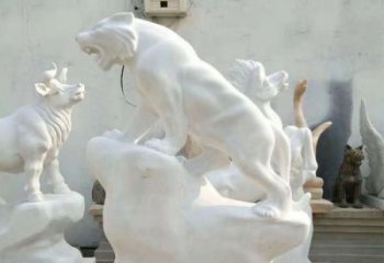 商丘中领雕塑：汉白玉老虎雕塑