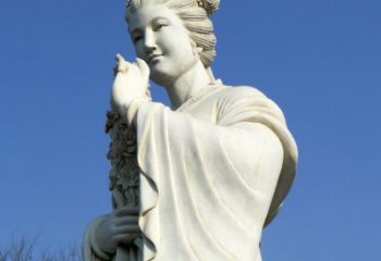 商丘十二花神之三月桃花息夫人汉白玉精美美女雕像
