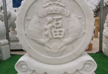 商丘装饰福字图案的雕塑石门墩
