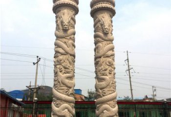商丘石雕华表盘龙柱，雕塑工艺的精美展示