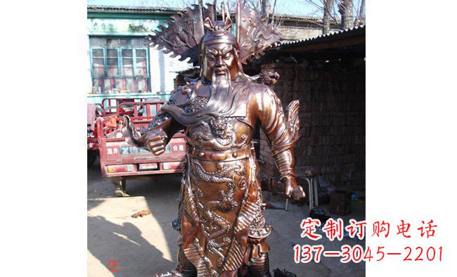 商丘武财神持刀关公铜雕 (3)