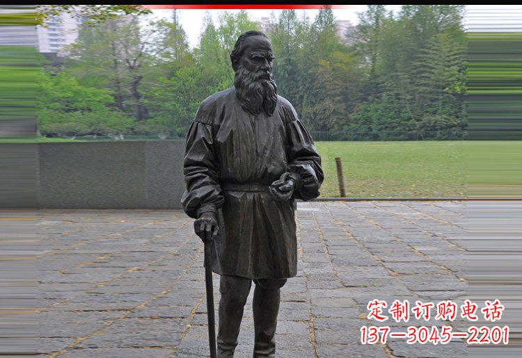 商丘西方名人托尔斯泰铜雕