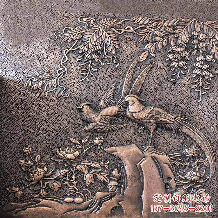 商丘喜鹊紫铜浮雕装饰画