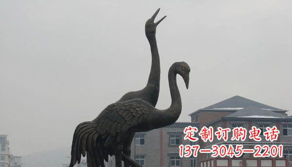 商丘仙鹤公园景观铜雕